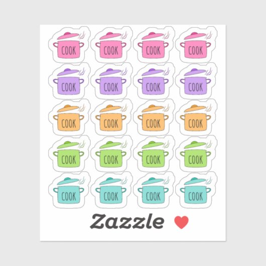 料理ポット料理及び製粉プランナー シール (シート)