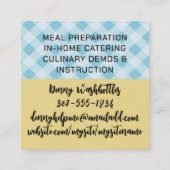 料理ポット破裂香アロマスシェフケータリング料理 スクエア名刺 (裏面)