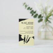 料理マスターツール/ブラシ仕上げ(黒) 名刺 (スタンド正面)