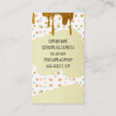 料理マスターツール |水玉模様と金ゴールドシロップ 名刺 (裏面)