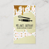 料理マスターツール |水玉模様と金ゴールドシロップ 名刺 (正面)