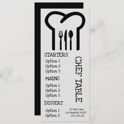 料理モダントレンディーの料理店のディナーメニュー メニュー (正面/裏面)