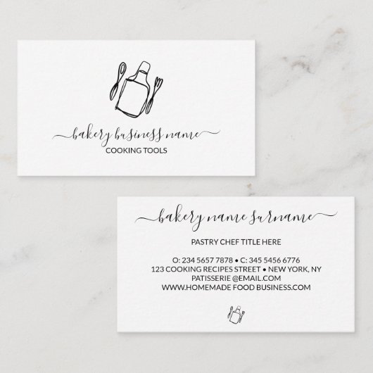 料理モダンベーカリー自家製フードレシピ 名刺 (正面/裏面)