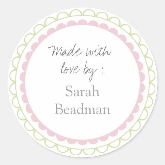 料理ラベル貼りシールで愛で作ったラベル食品 ラウンドシール (正面)