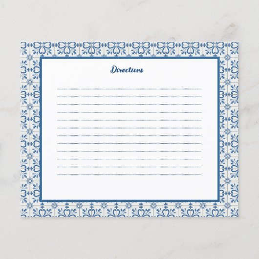 料理レシピカードと神聖なモチーフのタイル枠 (裏面)