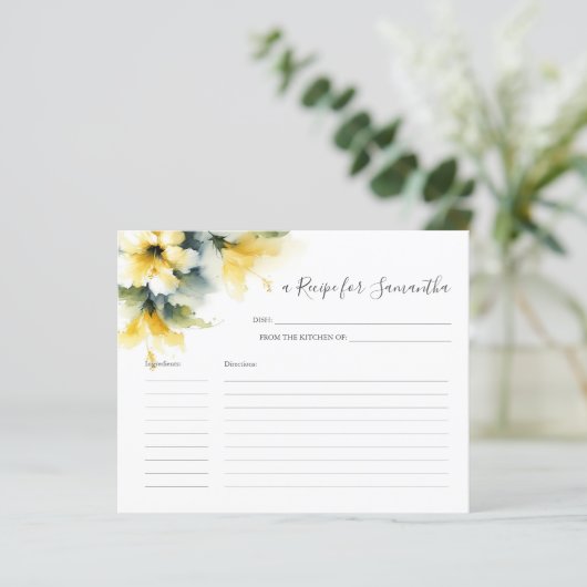 料理レシピカードイエローフローラ緑 (スタンド正面)