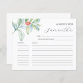 料理レシピカードウォーターカラークリスマス (正面/裏面)