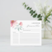 料理レシピカードピンクの水色の花 (スタンド正面)