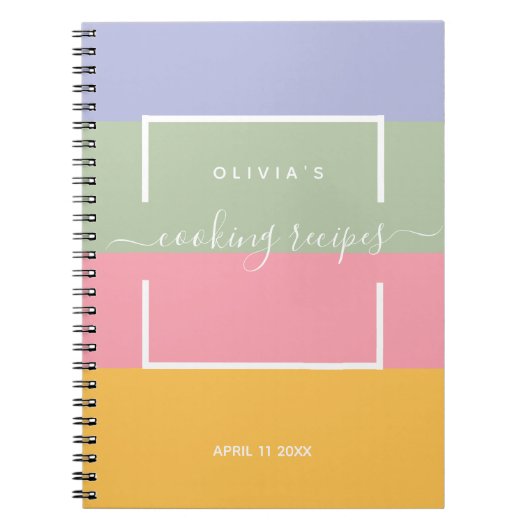 料理レシピスタイリッシュ誌ギフトfor Food Love ノートブック (正面)