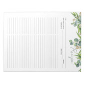 料理レシピ水の色葉のメモ帳 ノートパッド (正面)