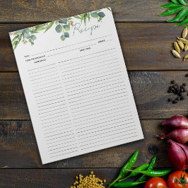 料理レシピ水の色葉のメモ帳 ノートパッド