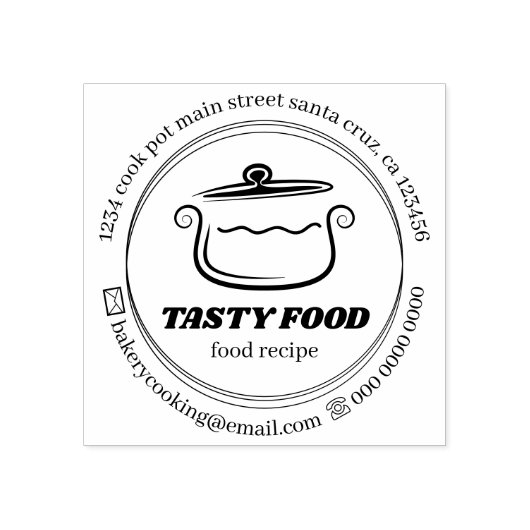 料理レシピ食品 ラバースタンプ (インプリント)