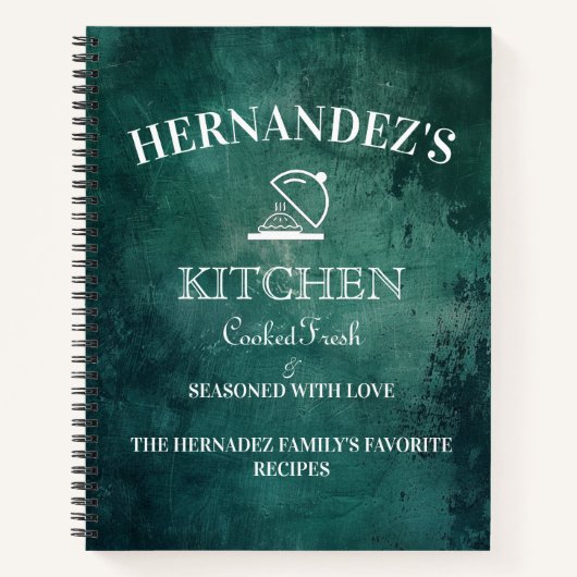 料理レシピIヴィンテージグリーン ノートブック (正面)