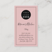 料理ロゴシェフレストランキッチンナイフバラ 名刺 (裏面)