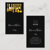 料理ロゴシェフレストランキッチンナイフ黒 名刺 (正面/裏面)