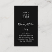 料理ロゴシェフレストランキッチンナイフ黒 名刺 (裏面)