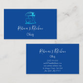 料理ロゴロボットミキサーシェフスイーツベーカリーネイビー 名刺 (正面/裏面)