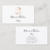 料理ロゴロボットミキサーシェフスイーツベーカリーバラ 名刺 (正面/裏面)