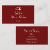 料理ロゴロボットミキサーシェフブルゴーニュ金ゴールド 名刺 (正面/裏面)