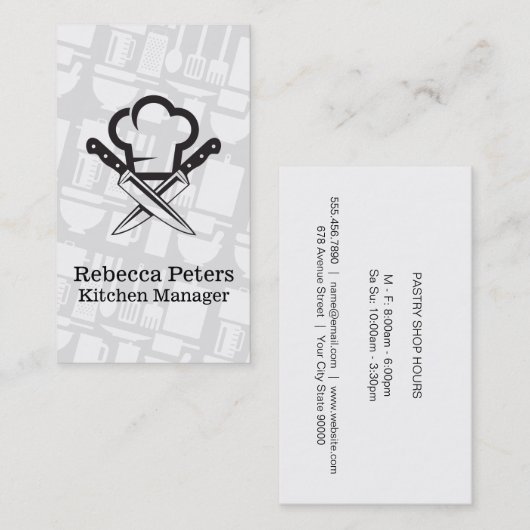 料理ロゴ | 台所用品 名刺 (正面/裏面)
