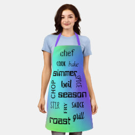 料理ワーズカラフルエプロン エプロン