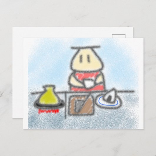 料理中 ポストカード (正面/裏面)