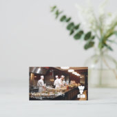 料理人がキッチンで食べ物を準備する 名刺 (スタンド正面)