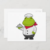 料理人としてのカエルと皿 ポストカード (正面/裏面)