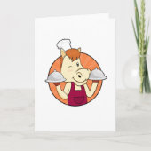 料理人として働く馬とサービングプレート カード (正面)