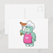 料理人のカバとソーセージ ポストカード (正面/裏面)