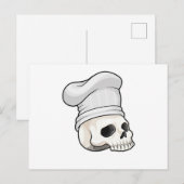 料理人の帽子をかぶった骷髅 ポストカード (正面/裏面)