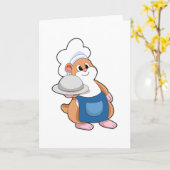 料理人ハムスターと大皿 カード (黄色い花)