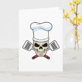 料理人帽の骷髅 カード (黄色い花)