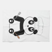 料理人用帽子キッチンティータオルのパンダ キッチンタオル (横)
