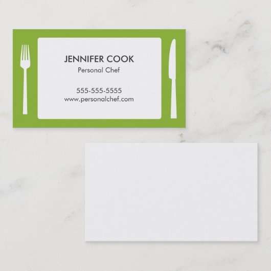 料理人用緑の名モダン刺 名刺 (正面/裏面)