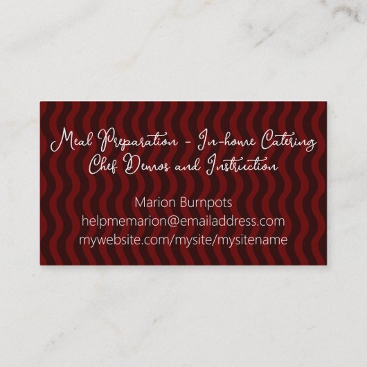 料理人食べ物ケータリングレストランツアー 名刺 (裏面)