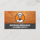 料理人 | ウッド | スレート 名刺 (正面)