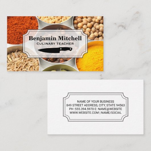 料理人 | カップのスパイス 名刺 (正面/裏面)