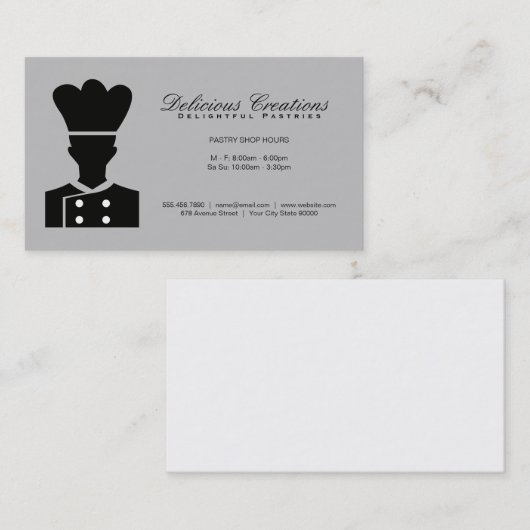 料理人 | レストランのオーナー | パティシシェフ 名刺 (正面/裏面)