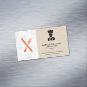 料理人 |レストランのオーナー |レザー マグネット名刺 (インサイチュ)