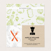 料理人 |レストランのオーナー |レザー 名刺 (外部フラット)