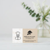 料理人 |レストランのオーナー |レザー 名刺 (スタンド正面)