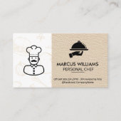 料理人 |レストランのオーナー |レザー 名刺 (正面)