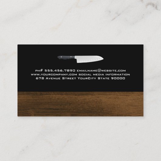 料理人 | 木製トリム 名刺 (裏面)