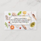 料理人 | 木製卓上の食べ物 名刺 (裏面)