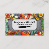 料理人 |果物と野菜でいっぱいのテーブル 名刺 (正面)