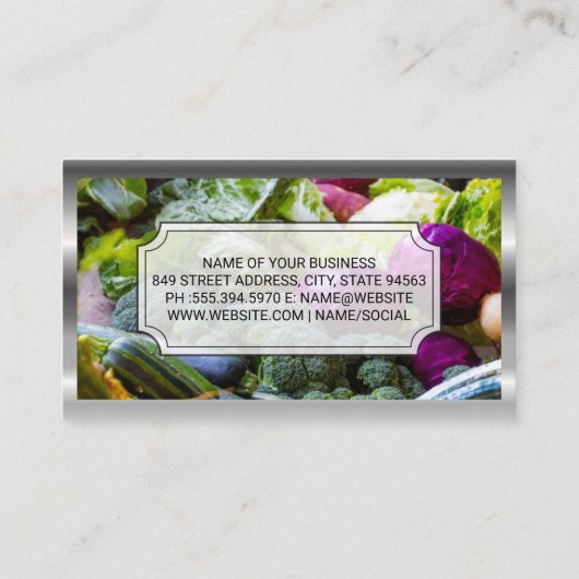 料理人 |生産 |金属フレーム 名刺 (裏面)