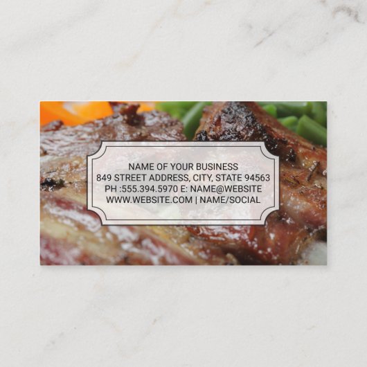 料理人 | 食品背景 名刺 (裏面)