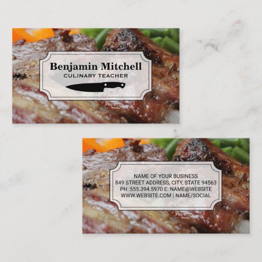 料理人 | 食品背景 名刺 (正面/裏面)