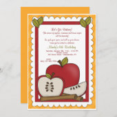 料理付きリンゴ招待状 招待状 (正面/裏面)